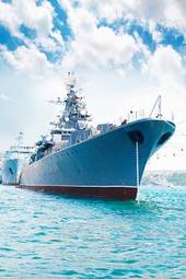 Obraz na płótnie okręt wojenny morze rosja wojskowy niebo