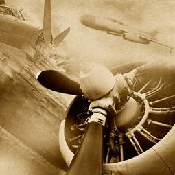 Obraz na płótnie lotnictwo stary pole samolot silnik