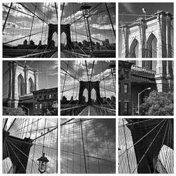 Naklejka miejski ameryka krajobraz most kolaż