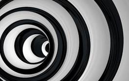Naklejka czarno biała spirala tunel