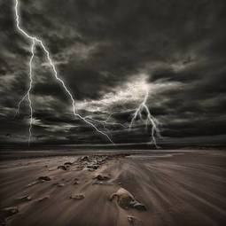 Naklejka wybrzeże plaża natura sztorm