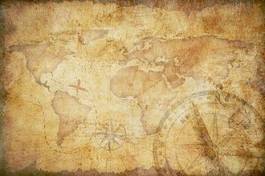 Naklejka geografia kompas retro stary