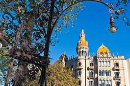 Naklejka sztuka europa hiszpania zamek barcelona