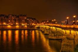 Obraz na płótnie brzeg francja most noc