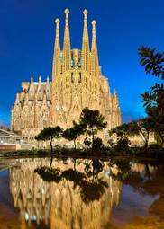 Fototapeta niebo wieża noc barcelona katedra