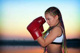 Naklejka zdrowie ludzie piękny bokser sport