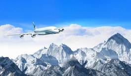 Naklejka góra krajobraz maszyna lód airliner