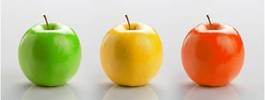 Fotoroleta zestaw trzech jabłek