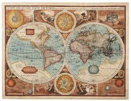 Plakat świat północ stary retro mapa