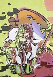 Plakat kreskówka mężczyzna obraz graffiti