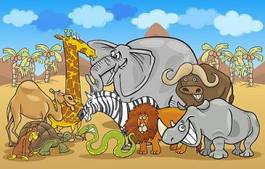 Plakat afryka safari dzikie zwierzęta