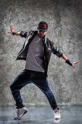 Plakat mężczyzna tancerz hip-hop aerobik