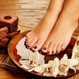 Naklejka salon kwiat storczyk masaż zdrowie
