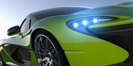 Naklejka zielony sportowy samochód