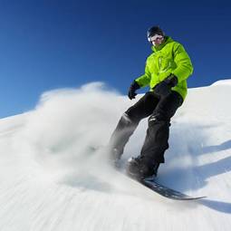 Fototapeta wzgórze sport snowboarder śnieg zabawa