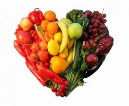 Naklejka fitness serce warzywo