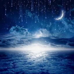Fotoroleta księżyc noc natura spokojny gwiazda