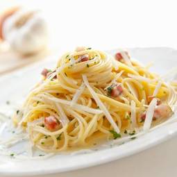 Obraz na płótnie włoski jedzenie spaghetti krem głuptas