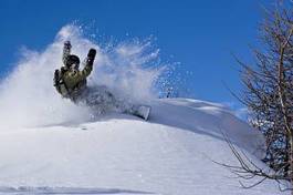 Fototapeta snowboard narty błękitne niebo śnieg