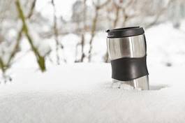 Fotoroleta śnieg góra napój herbata kawa