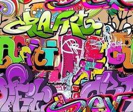 Naklejka Ściana graffiti- sztuka miejska
