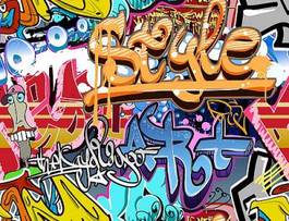 Naklejka Ściana graffiti- miejska sztuka