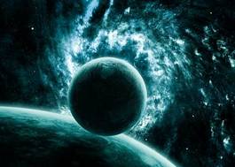 Plakat mgławica astronauta galaktyka niebo wszechświat