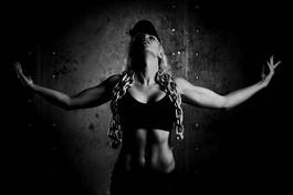 Naklejka kulturystyka siłownia sport portret kobieta