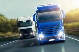 Obraz na płótnie niebieska ciężarówka