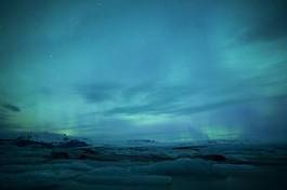 Plakat natura islandia lód skandynawia góra