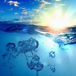Obraz na płótnie podwodne słońce napój świeży woda