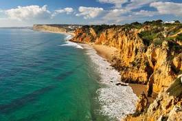 Naklejka portugalia plaża brzeg wybrzeże woda