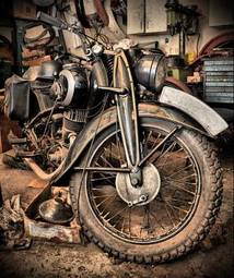 Fotoroleta motor stary motocykl rdza parowy