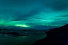 Fototapeta galaktyka morze skandynawia lód norwegia