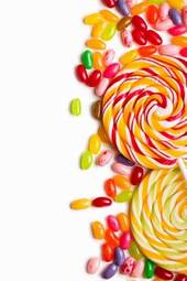 Plakat owoc deser jedzenie jelly bean kolorowy