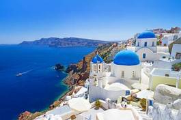 Plakat grecja góra wyspa