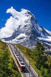 Naklejka szwajcaria silnik alpy transport pejzaż