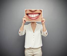 Obraz na płótnie twarz obraz zabawa kobieta usta