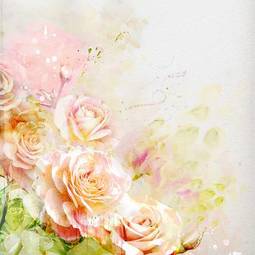 Plakat świeży rosa piękny