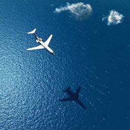 Fotoroleta morze samolot natura