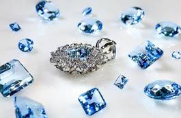 Obraz na płótnie niebieski luksus kryształ wisiorek metal