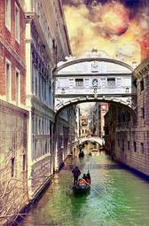 Plakat włochy antyczny stary most włoski