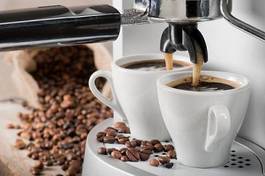 Fotoroleta kawa cappucino expresso nowoczesny maszyna