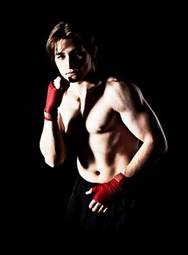 Plakat mężczyzna sport kick-boxing