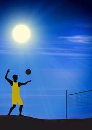 Fototapeta niebo mężczyzna piłka siatkówka