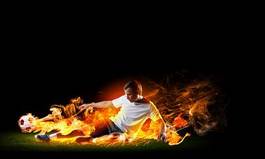 Obraz na płótnie sport mężczyzna piłkarz niebo piłka