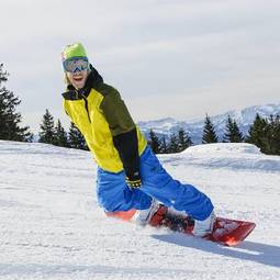 Naklejka mężczyzna trasa narciarska góra sport