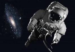 Plakat galaktyka świat widok astronauta