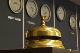Naklejka dzwon stary vintage żółty