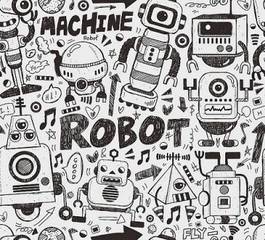 Plakat wzór kreskówka robot zabawa
